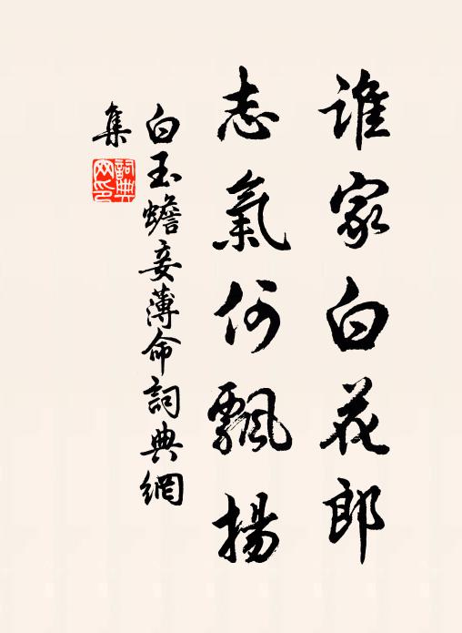 白玉蟾谁家白花郎，志气何飘扬书法作品欣赏
