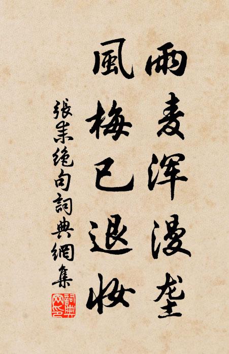 张耒雨麦浑漫垄，风梅已退妆书法作品欣赏