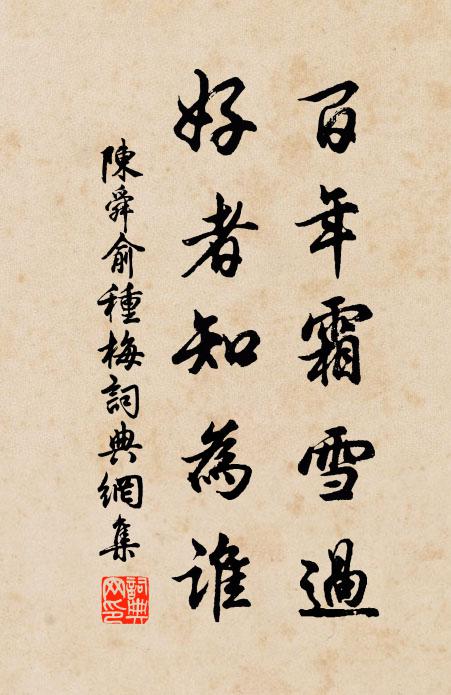 陈舜俞百年霜雪过，好者知为谁书法作品欣赏