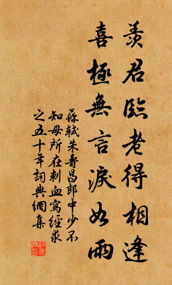 苏轼羡君临老得相逢，喜极无言泪如雨书法作品欣赏