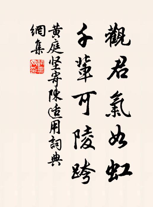 黄庭坚观君气如虹，千辈可陵跨书法作品欣赏