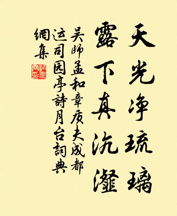 吴师孟天光净琉璃，露下真沆瀣书法作品欣赏