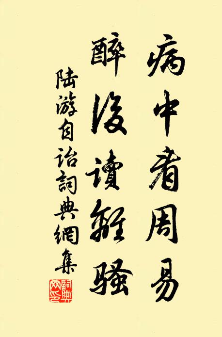 陆游病中看周易，醉后读离骚书法作品欣赏