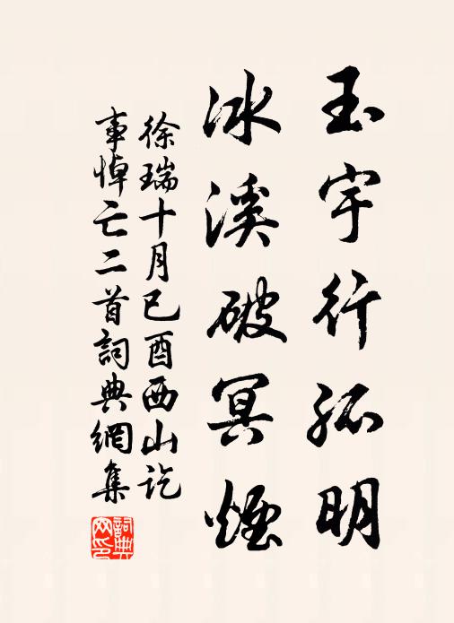 徐瑞玉宇行孤明，冰溪破冥烟书法作品欣赏
