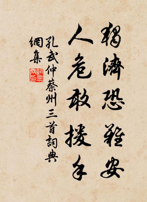 孔武仲独济恐难安，人危敢援手书法作品欣赏