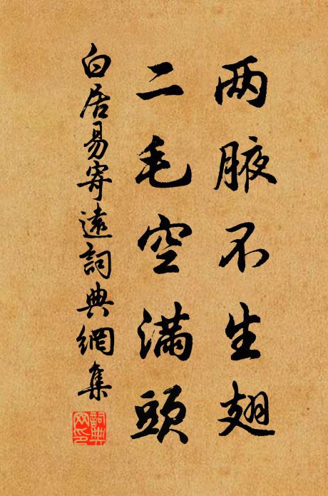 白居易两腋不生翅，二毛空满头书法作品欣赏