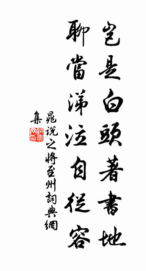 晁说之岂是白头著书地，聊当涕泣自从容书法作品欣赏