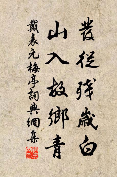 戴表元发从残岁白，山入故乡青书法作品欣赏