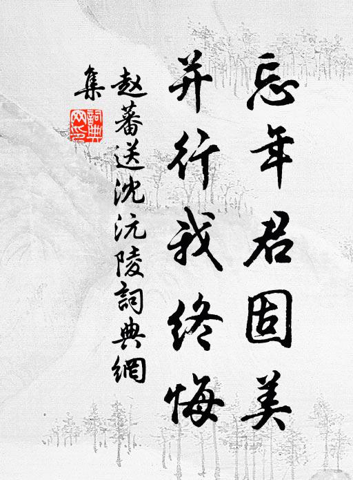 赵蕃忘年君固美，并行我终悔书法作品欣赏