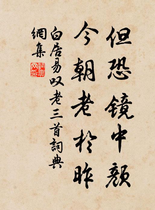 白居易但恐镜中颜，今朝老于昨书法作品欣赏