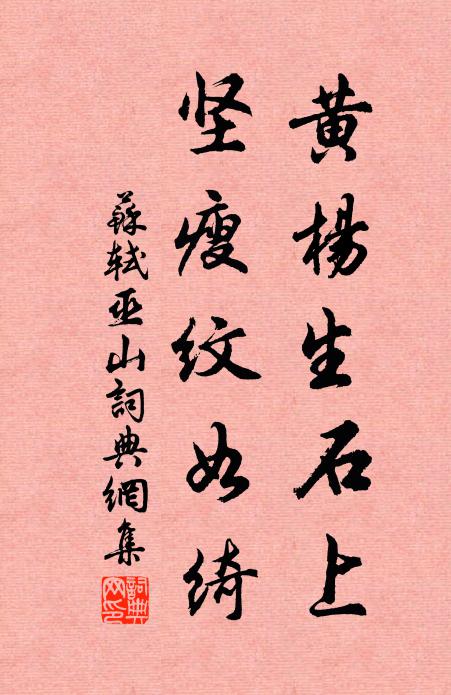 苏轼黄杨生石上,坚瘦纹如绮书法作品欣赏