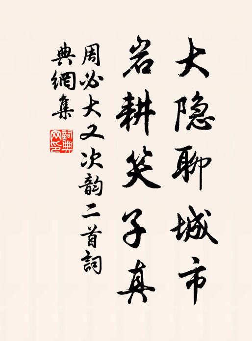 周必大大隐聊城市，岩耕笑子真书法作品欣赏