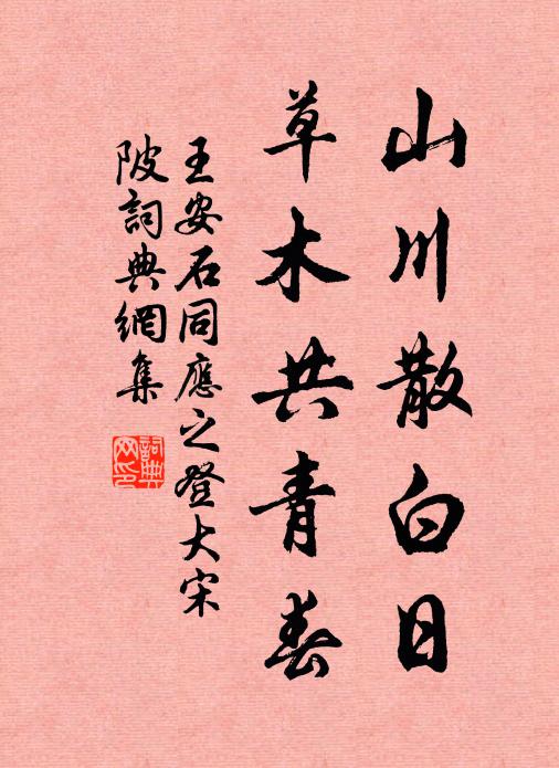王安石山川散白日，草木共青春书法作品欣赏