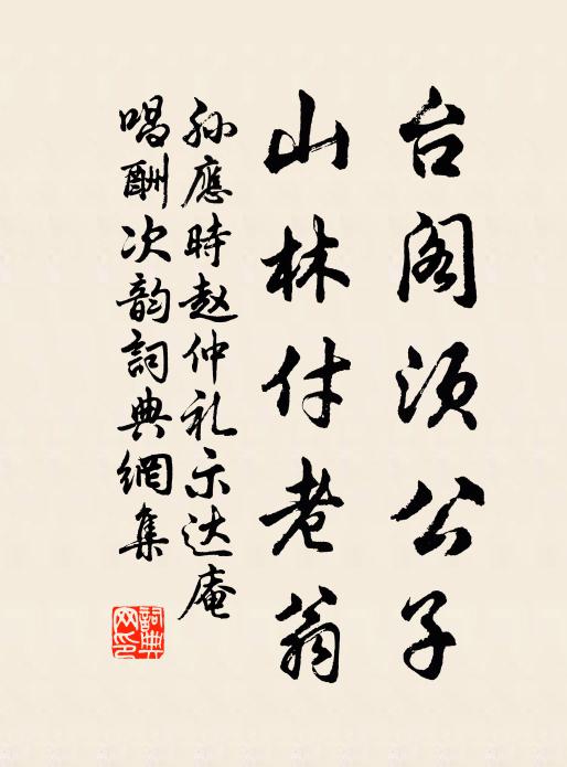孙应时台阁须公子，山林付老翁书法作品欣赏