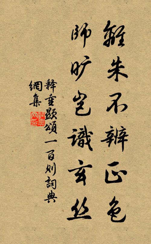 释重顯离朱不辨正色，师旷岂识玄丝书法作品欣赏