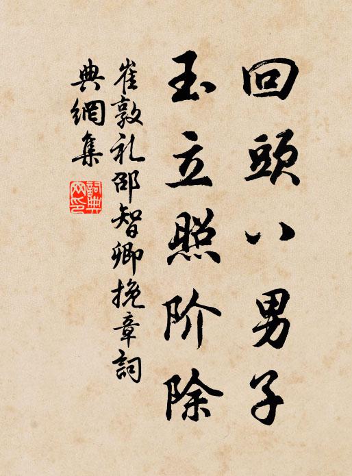 崔敦礼回头八男子，玉立照阶除书法作品欣赏