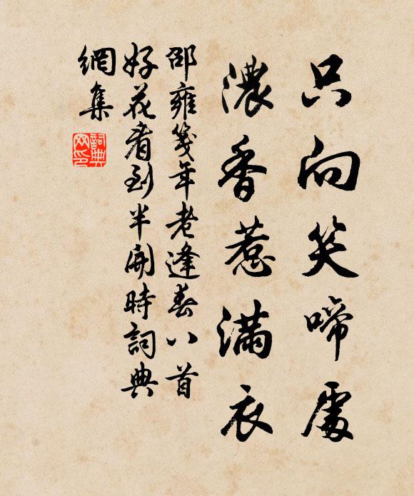 邵雍只向笑啼处，浓香惹满衣书法作品欣赏
