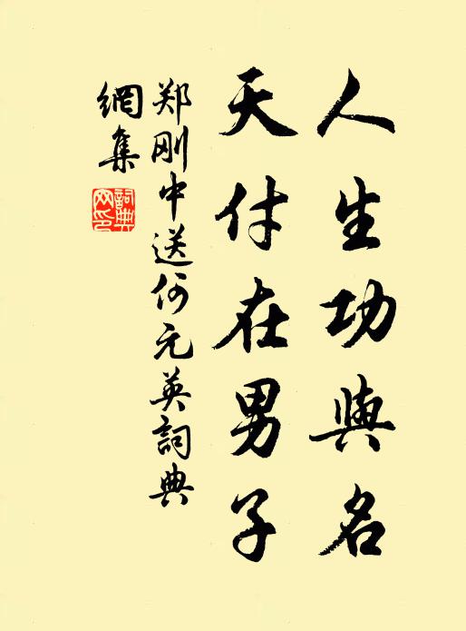 郑刚中人生功与名，天付在男子书法作品欣赏