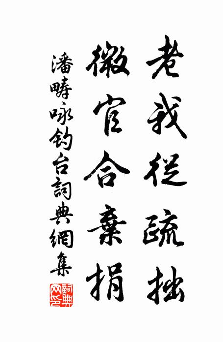 潘畴老我从疏拙，微官合弃捐书法作品欣赏
