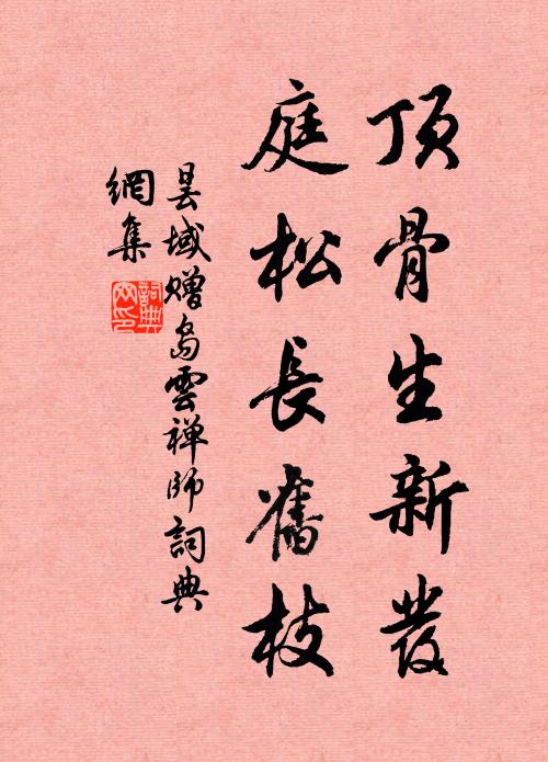 昙域顶骨生新发，庭松长旧枝书法作品欣赏
