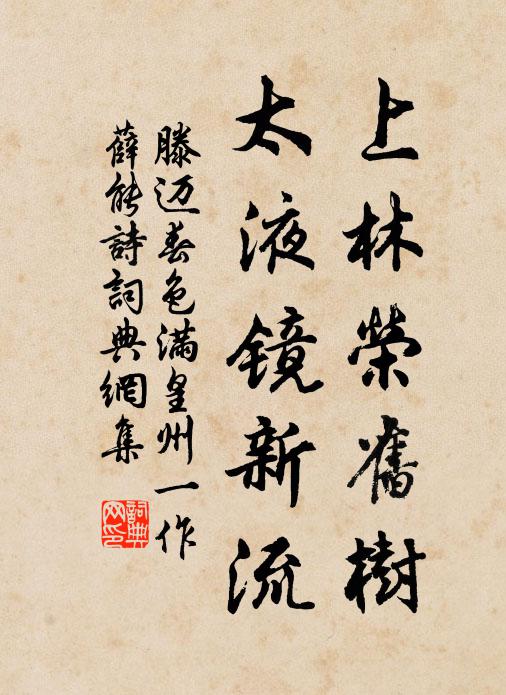 滕迈上林荣旧树，太液镜新流书法作品欣赏