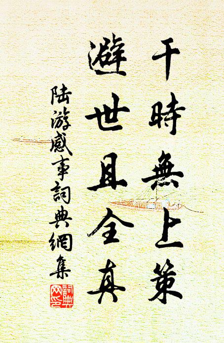 陆游干时无上策，避世且全真书法作品欣赏