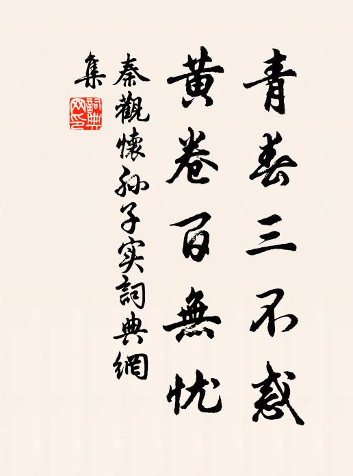 秦观青春三不惑，黄卷百无忧书法作品欣赏
