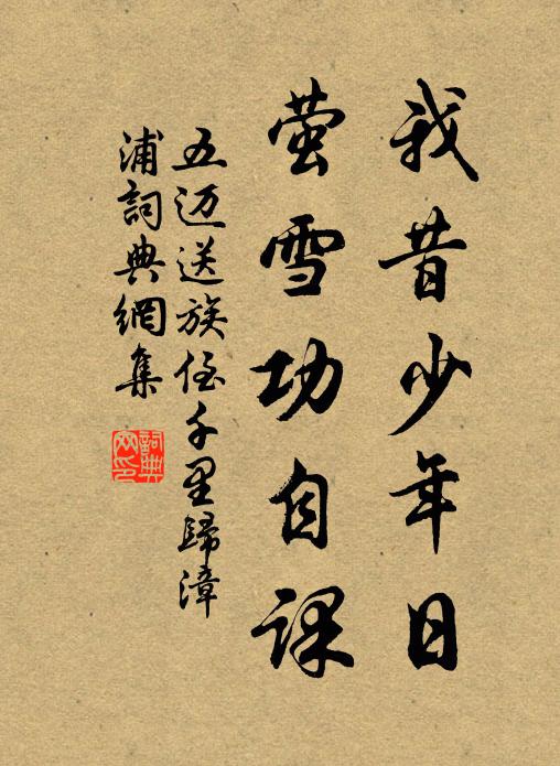 五迈我昔少年日，萤雪功自课书法作品欣赏