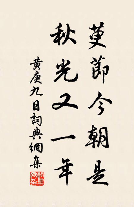 黄庚萸节今朝是,秋光又一年书法作品欣赏