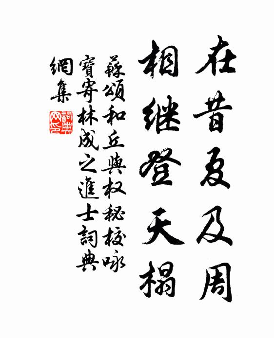 苏颂在昔夏及周，相继登天榻书法作品欣赏