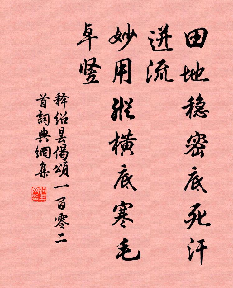 释绍昙田地稳密底死汗迸流，妙用纵横底寒毛卓竖书法作品欣赏