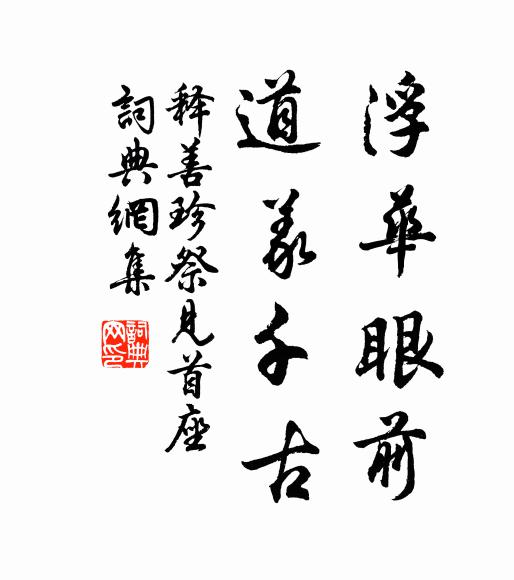 释善珍浮华眼前，道义千古书法作品欣赏