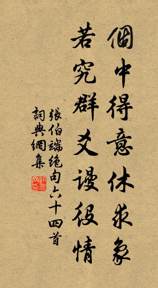 张伯端个中得意休求象，若究群爻谩役情书法作品欣赏