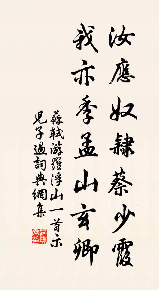苏轼汝应奴隶蔡少霞，我亦季孟山玄卿书法作品欣赏