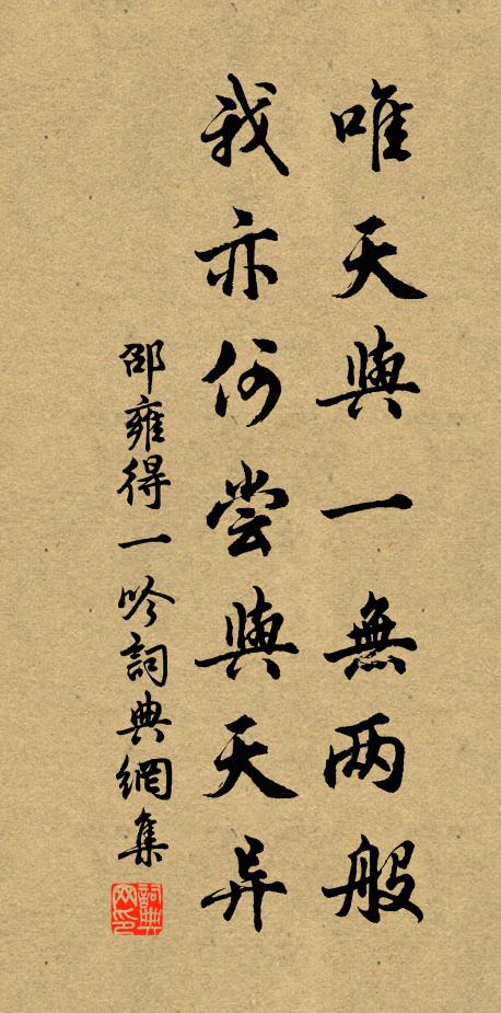 邵雍唯天与一无两般，我亦何尝与天异书法作品欣赏