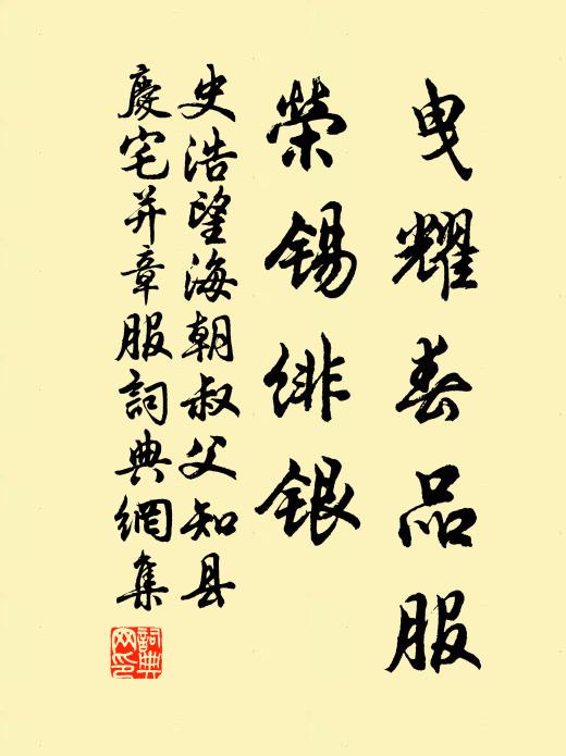 史浩曳耀春品服，荣锡绯银书法作品欣赏