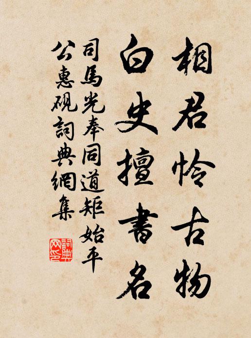 司马光相君怜古物，白史擅书名书法作品欣赏