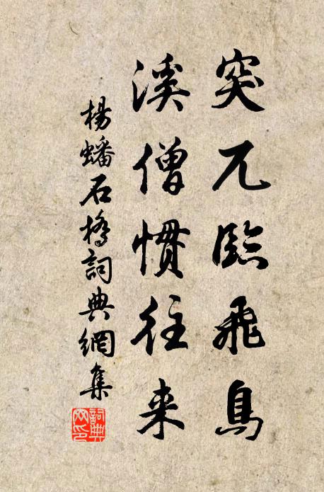 杨蟠突兀临飞鸟，溪僧惯往来书法作品欣赏