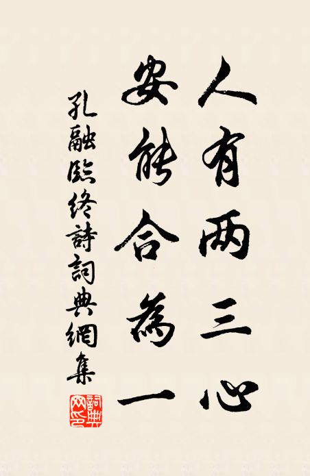 孔融人有两三心，安能合为一书法作品欣赏