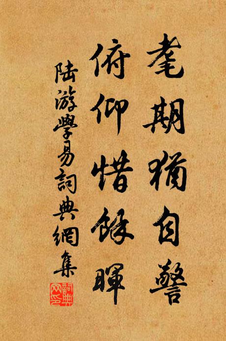 陆游耄期犹自警，俯仰惜余晖书法作品欣赏