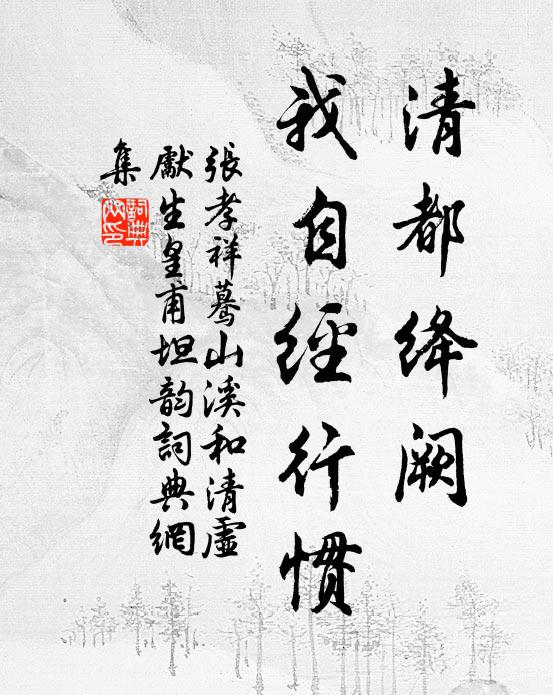 张孝祥清都绛阙，我自经行惯书法作品欣赏