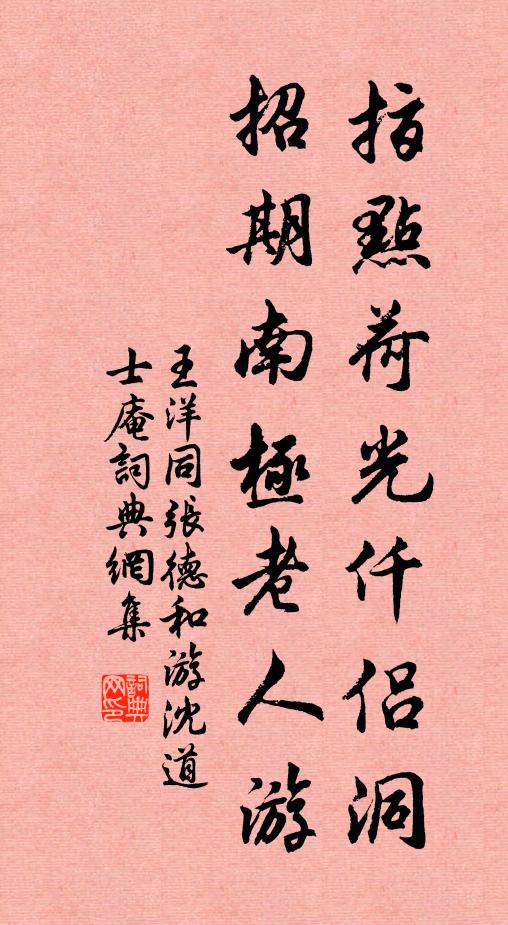 王洋指点荷光仟侣洞，招期南极老人游书法作品欣赏