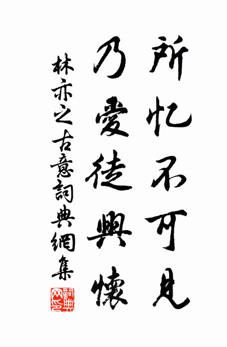 林亦之所忆不可见，乃爱徒兴怀书法作品欣赏