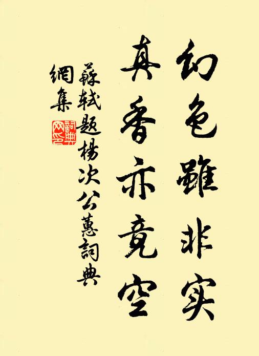 苏轼幻色虽非实，真香亦竟空书法作品欣赏