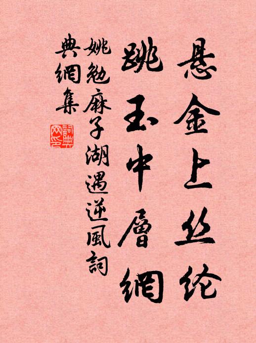 姚勉悬金上丝纶，跳玉中层网书法作品欣赏