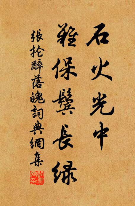 张抡石火光中，难保鬓长绿书法作品欣赏