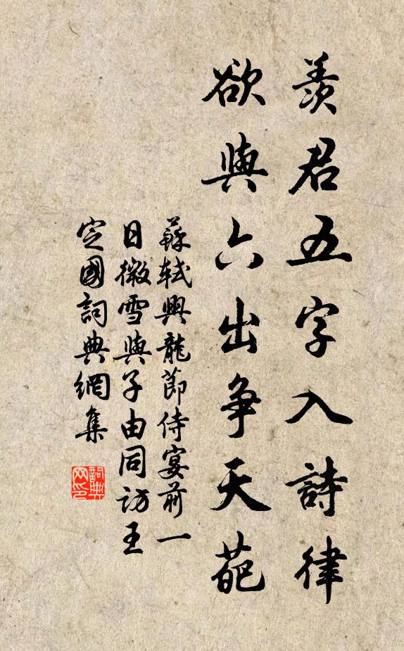 苏轼羡君五字入诗律，欲与六出争天葩书法作品欣赏