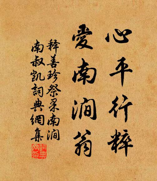 释善珍心平行粹，爱南涧翁书法作品欣赏