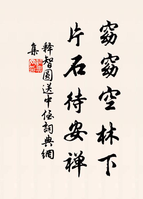 释智圆窈窈空林下，片石待安禅书法作品欣赏