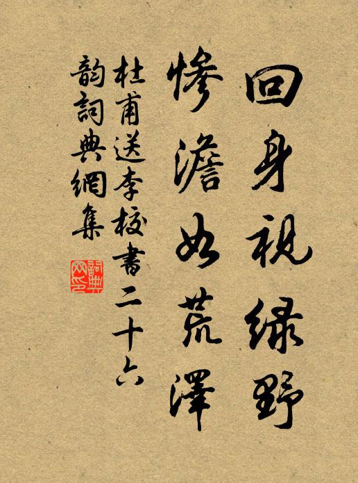 杜甫回身视绿野,惨澹如荒泽书法作品欣赏
